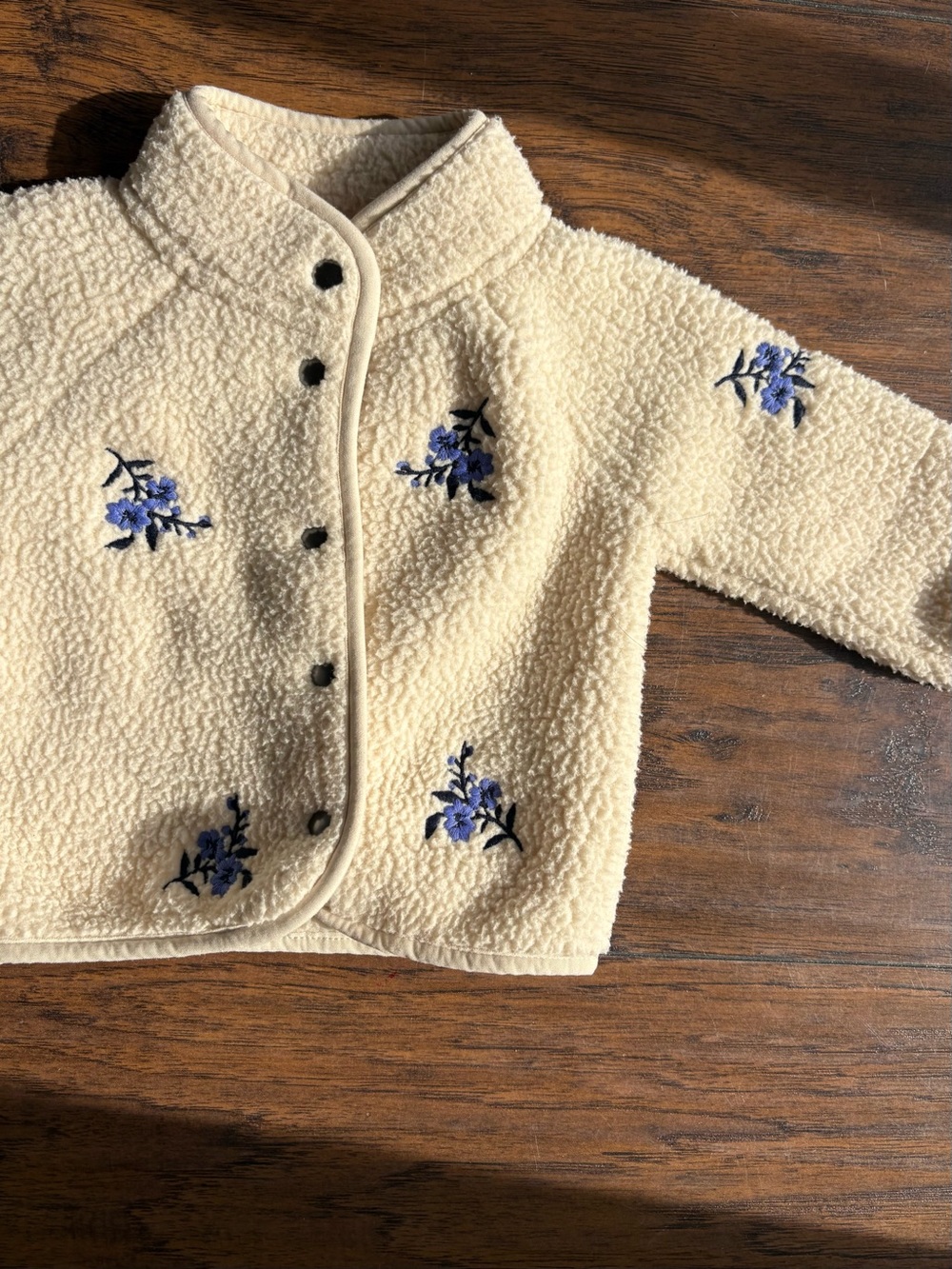 Old Navy Baby Sherpa Floral Embroidered Jacket 3-6M